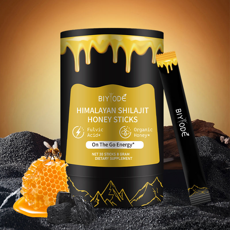 BIYODE Himalayan Pure Sticks with Organic Honey, Saffron Easy to Consume  30 Sticks for Energy Boost Immune 85+ Trace Minerals 75%+ Fulvic Acid