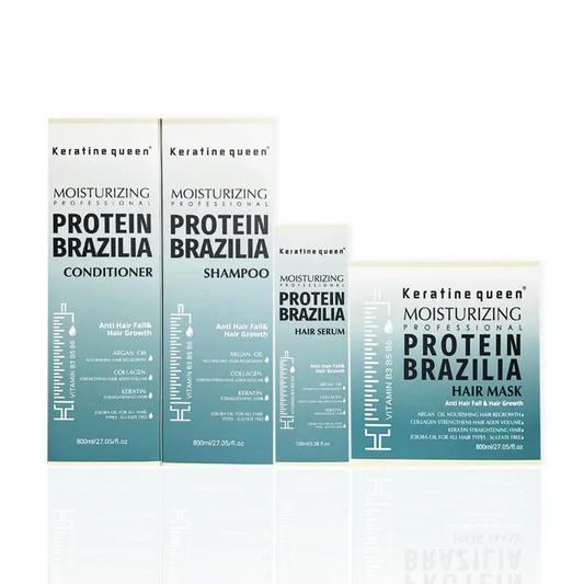 KERATIN QUEEN Anti-Hair Loss Moisturizing Protein Brazilian Shampoo, Conditioner and Mask Set