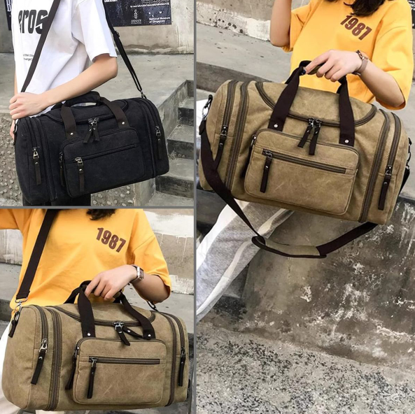Canvas Luggage Travel Duffel Bag With Large Capacity