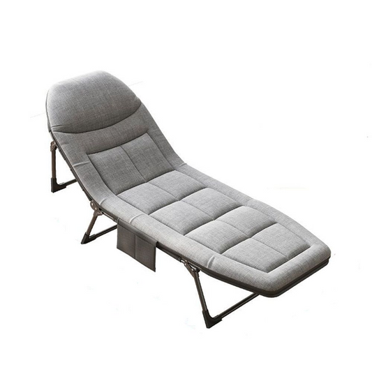 TOXIYA Portable folding bed, suitable for camping and home use,ergonomic design, integrated mattress design,breathable and comfortable,flexible angle adjustment,with intimate side pockets