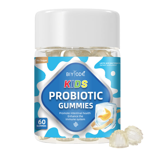 BIYODE sugar-free probiotic gummies, lactic acid bacteria dietary supplement, promotes intestinal health, strengthens the immune system, 60 gummies