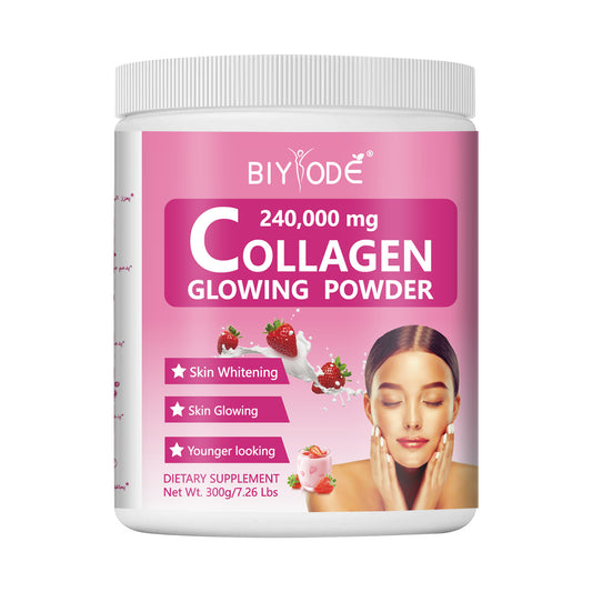 BIYODE 240,000mg Collagen Brightening Powder, Improves Skin, Hair and Nails, Whitens Skin, Glows, Dietary Supplement Net Weight 300g/7.26lbs