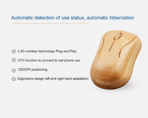Bamboomill Handcrafted Bamboo Wireless Keyboard & Mouse Set