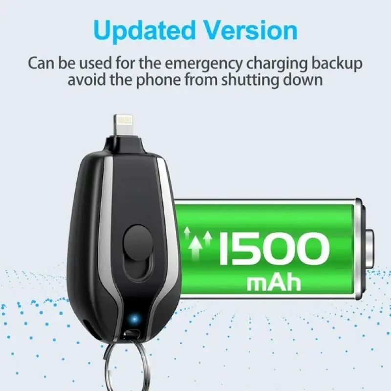 Mini Portable Keychain Mobile Phone Emergency Power Bank   Type C - iPhone