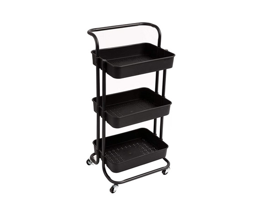 3 Tier Rolling Storage Trolley for Kitchen, Bathroom, Office, Workshop