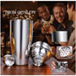 Cocktail Shaker Set with Stylish Bamboo Stand - 16 Piece