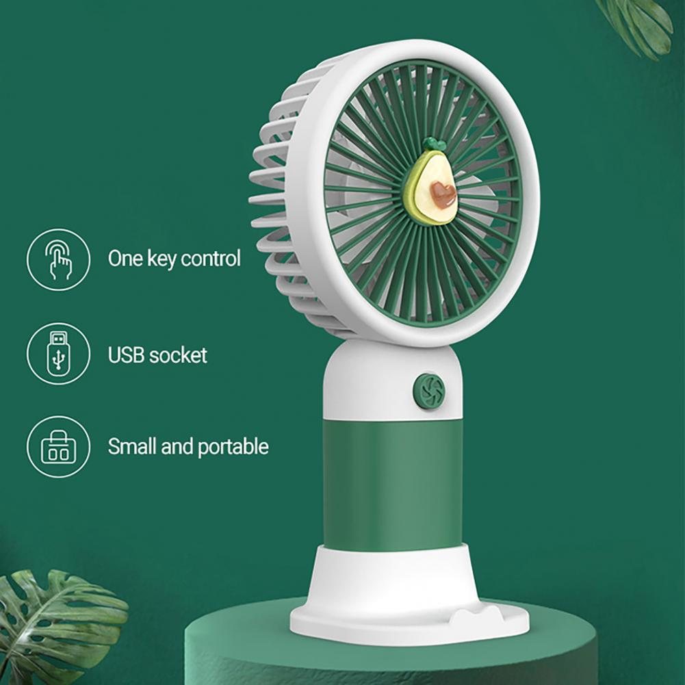 Multifunctional Mini Cool Fan Rechargeable Summer Cartoon Fruit Portable Mini Fan Phone Holder Stand for Bedroom