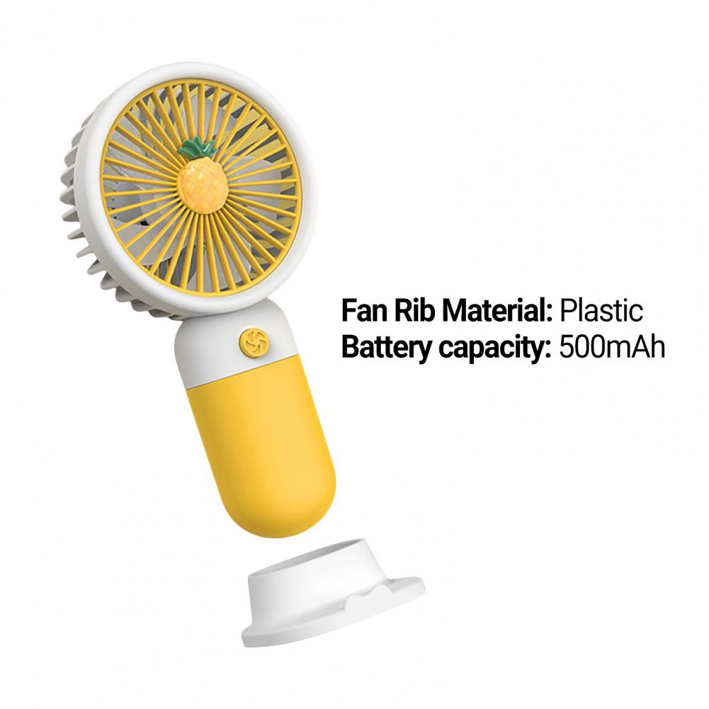 Multifunctional Mini Cool Fan Rechargeable Summer Cartoon Fruit Portable Mini Fan Phone Holder Stand for Bedroom