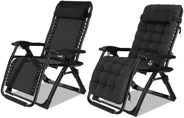 TOXIYA - Folding Recliner Lounger Chairs With Detachable Cushion - Set of 2