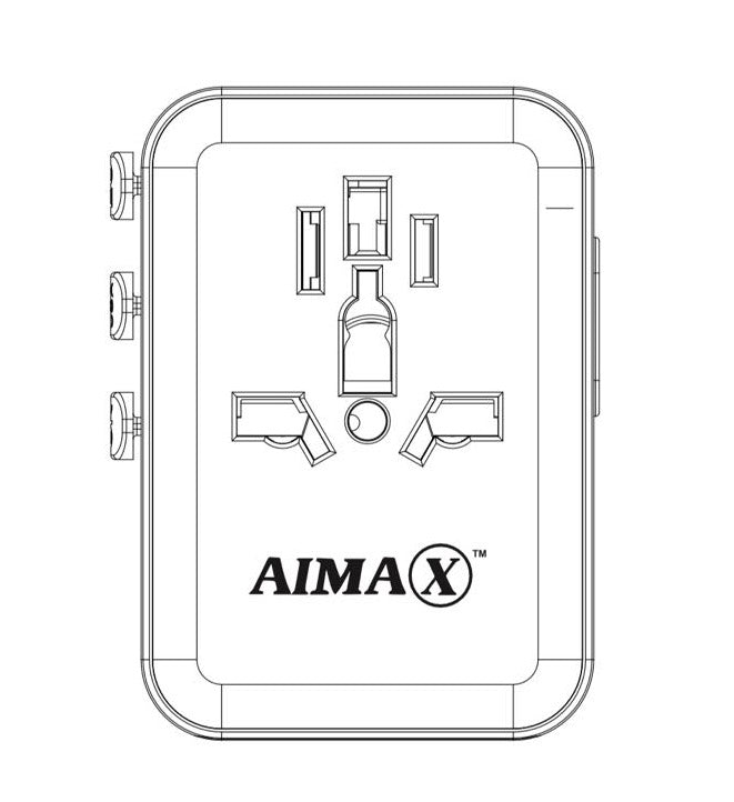 AIMAX Universal Travel Adapter Charger AC Plug USA EU UK AU USB Type-C