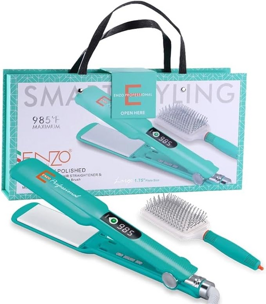 ENZO PRO Portable Hair Brush Hot Iron 2 in 1 hair Airbag comb Hair Straightener