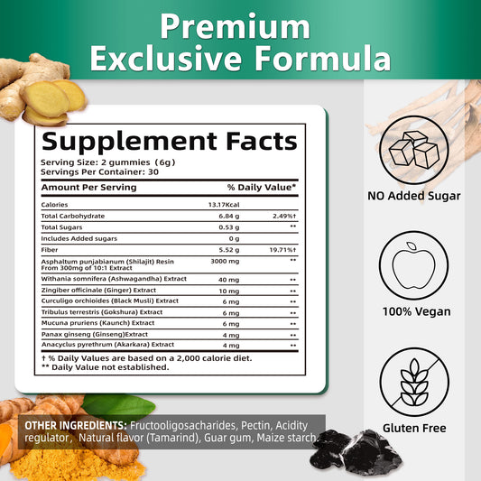 BIYODE Himalaya Organic Gummies 75% Fulvic Acid 3000mg Quantity: 60 Gummies / 180g Y Supplement