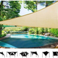 TOXIYA Sunshade Net, Easy to Install, Anti-UV, Suitable for Outdoor Patio Garden Backyard Gazebo Deck Pool Shade Sail