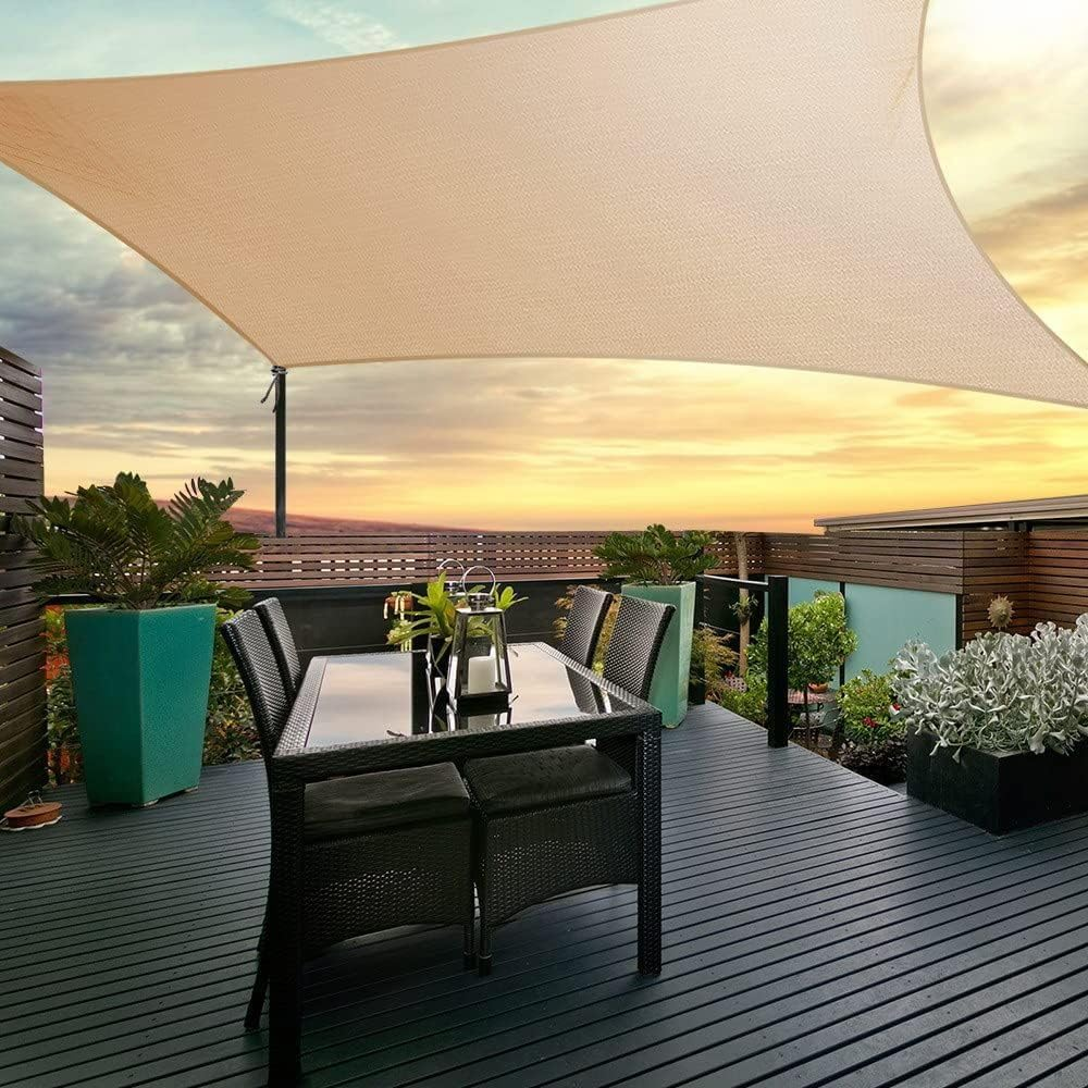 TOXIYA Rectangular Shade Net, Easy to Install, UV Protection, Suitable for Outdoor Patio Garden Backyard Gazebo Deck Pool Shade Sail, This Awning Will Help You Create a Comfortable Shaded Space