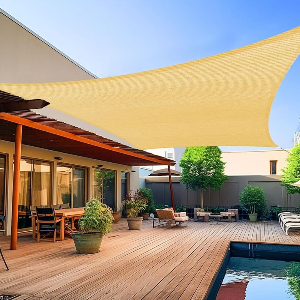 TOXIYA Rectangular Shade Net, Easy to Install, UV Protection, Suitable for Outdoor Patio Garden Backyard Gazebo Deck Pool Shade Sail, This Awning Will Help You Create a Comfortable Shaded Space