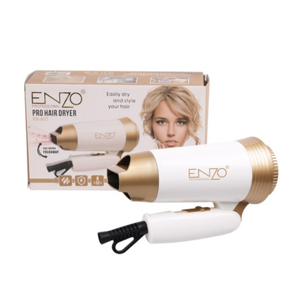 ENZO Low Noise Mini Foldable Hair Dryer - Gold