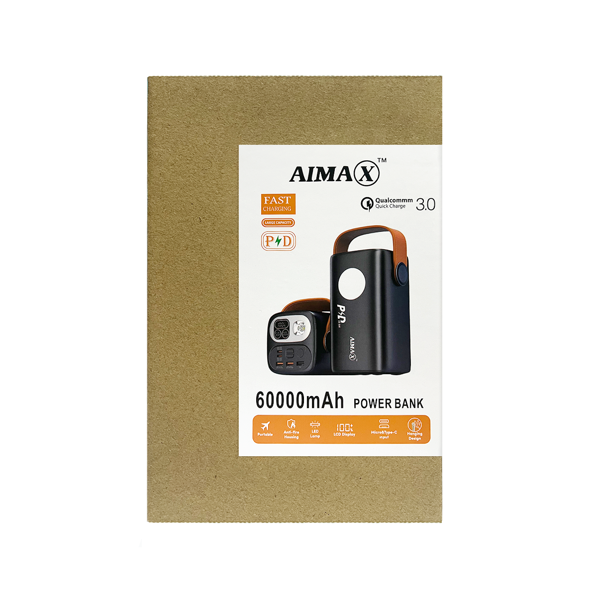 AIMAX 60000mAh large capacity power bank 22.5W fast charging with LED light