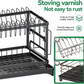 Dish Rack Kitchen Dish Drainer,Rustproof 2-Tier Dish Drying Rack - Black