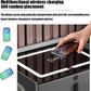 Smart Nightstand with Automatic Sensor LED Light and Wireless Charging Function with USB and TypeC Ports - 2 Drawers, Dimmable Nightstand, 3 Colors Available (Dark Gray)