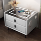 Ekko  Smart Nightstand with Automatic Sensor LED Light and Wireless Charging Function with USB and TypeC Ports - 2 Drawers, Dimmable Nightstand, 3 Colors Available