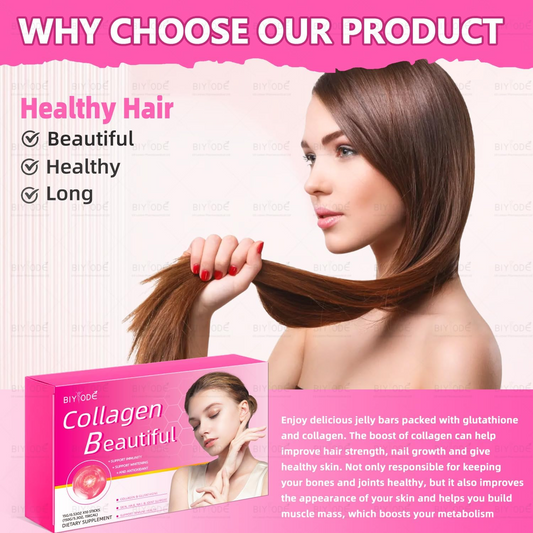 BIYODE Collagen Beauty Jelly, + Enhance Immunity + Whitening + Antioxidant, Rich in Collagen and Glutathione, Supports Skin, Bone, Bone and Joint Health, 10 Packs