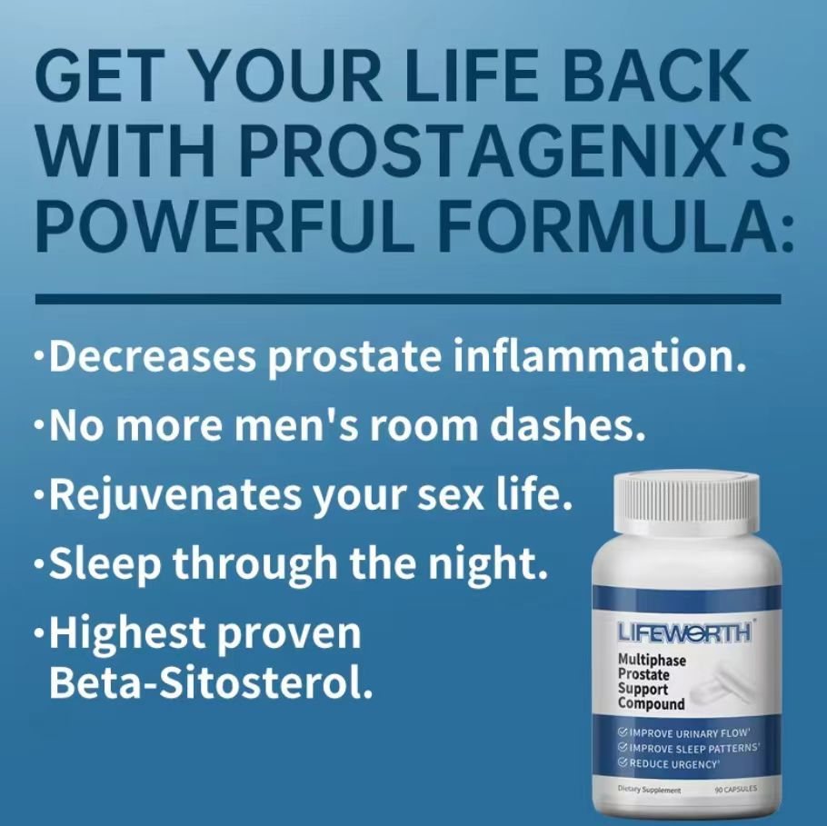 LIFEWORTH Multi-Phase Prostate Support Complex, Improves Urinary Flow, Improves Sleep Patterns, Reduces Urinary Urgency Dietary Supplement