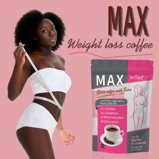 BIYODE Glutathione Coffee, Instant Coffee Mix, Multi-Organic Ingredients, L-Carnitine, Glutathione, White Kidney Bean, Cactus Extract, Low Fat, High Fiber, Cholesterol Free, Net Wt 150g 10x15 Sachets