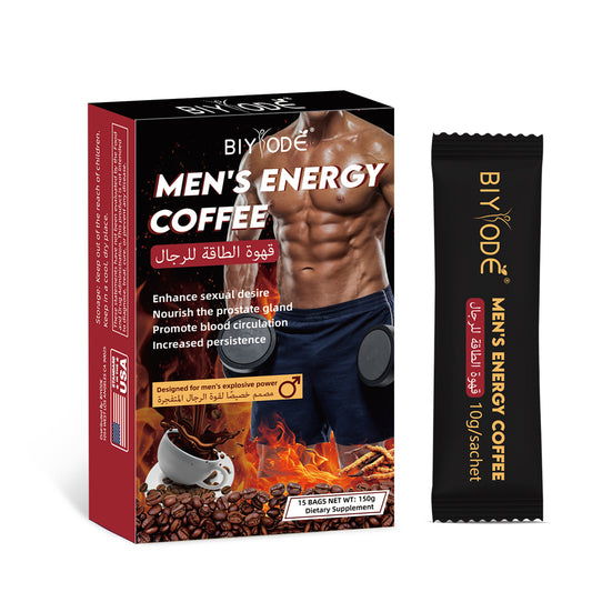 BIYODE Men's Energy Coffee nourishes the prostate, promotes blood circulation, and enhances endurance. It is designed for men's explosive power. Men's Energy Coffee 10g/15 bags