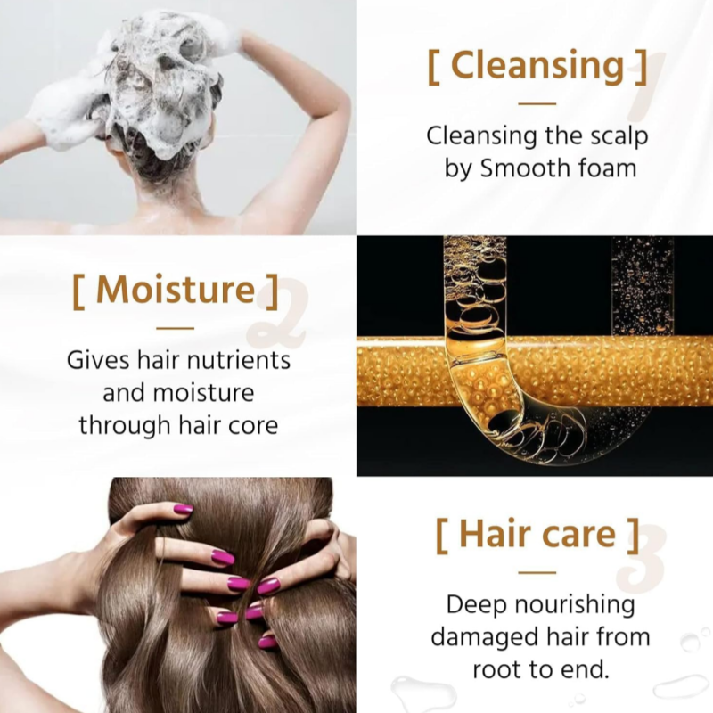 Keratin Sulfate-Free Moisturizing Collagen Gold Shampoo, 750ml