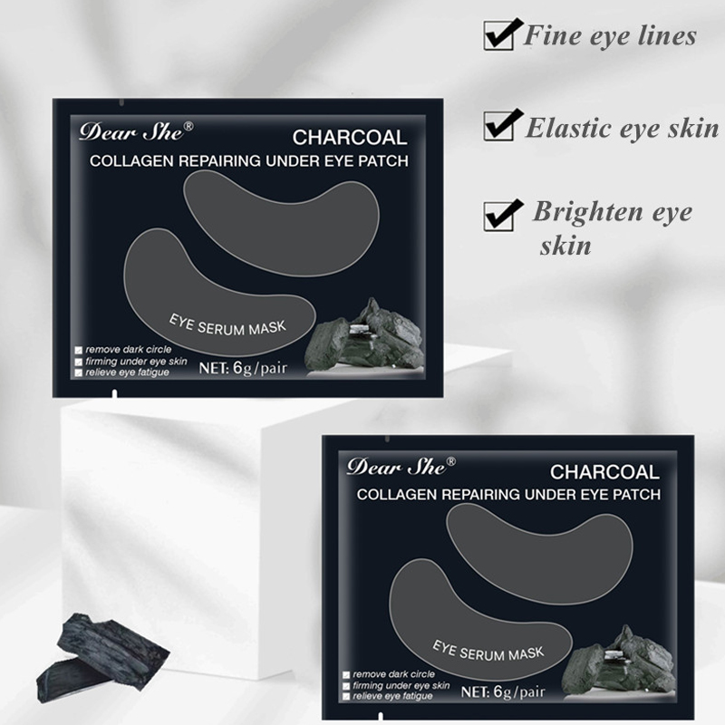 Bamboo Charcoal Collagen Eye Patches, 3 Pairs