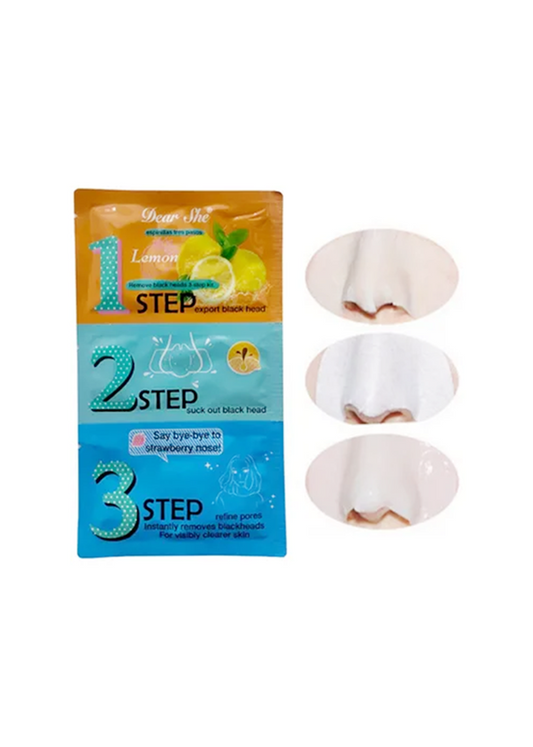 Dear She Lemon 3-in-1 Nose Mask for Acne and Blackheads, 2-Piece Set