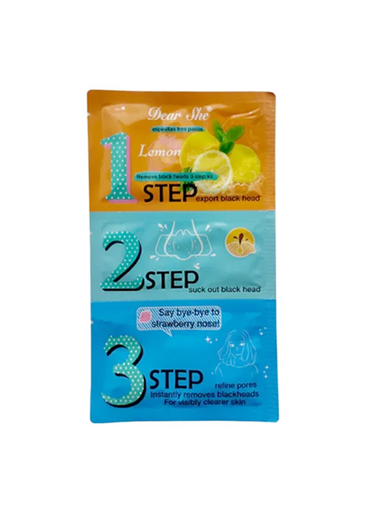 Dear She Lemon 3-in-1 Nose Mask for Acne and Blackheads, 2-Piece Set