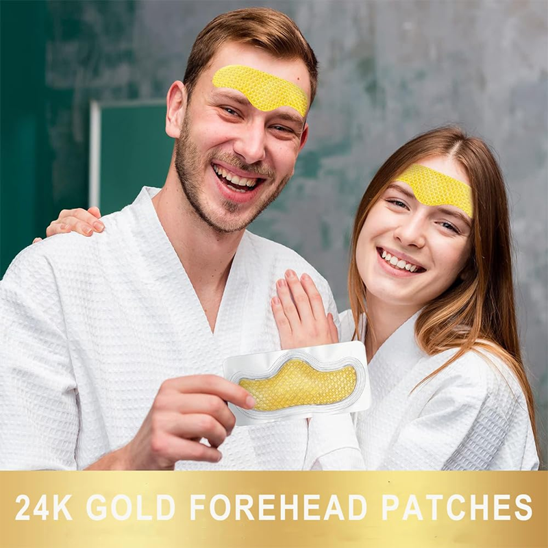 24K Gold Water Collagen Forehead and Face Anti-Wrinkle Patches, 3 Pieces