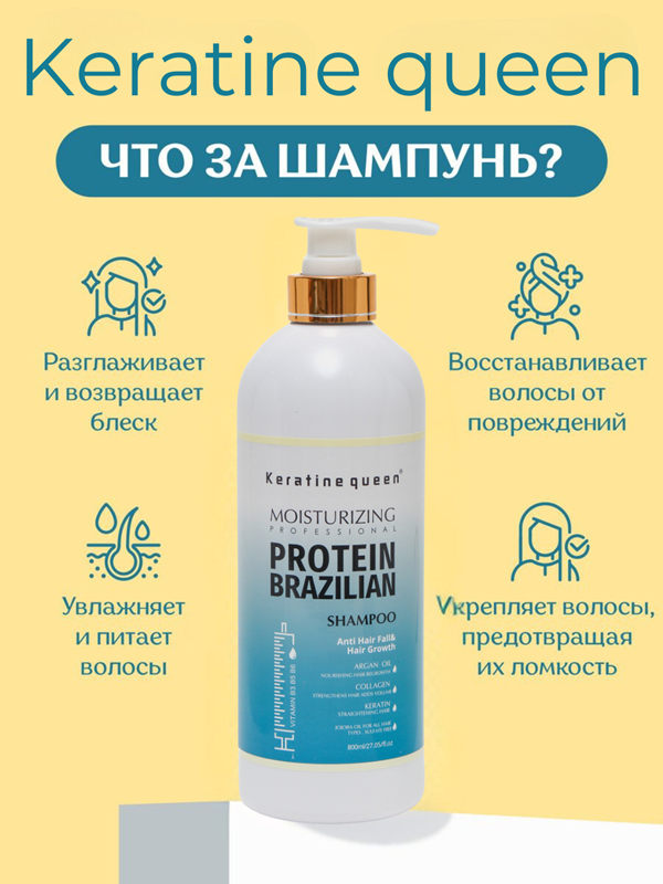 Brazilian Protein Sulfate-Free Shampoo, 800 ml