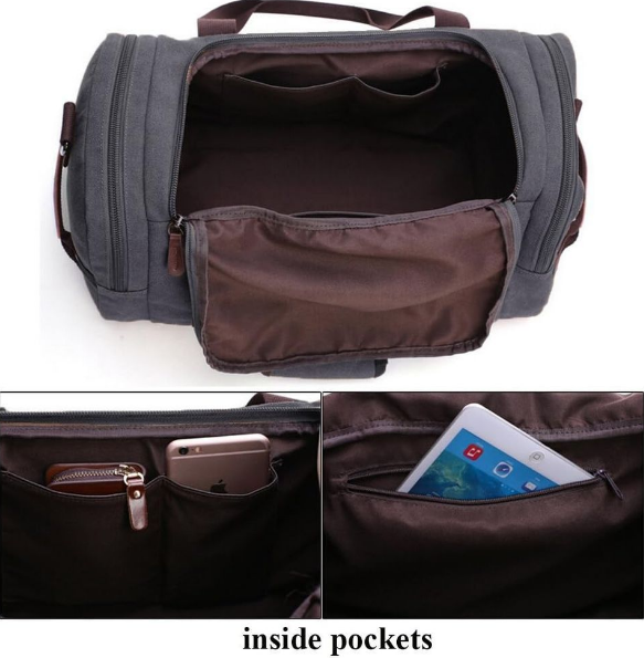 Canvas Luggage Travel Duffel Bag With Large Capacity