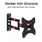 TOXIYA Tilt LCD LED TV Wall Mount Bracket, can tilt up and down 15 degrees, swivel 90 degrees, easy to install allows you to perfectly position the screen according to your application needs