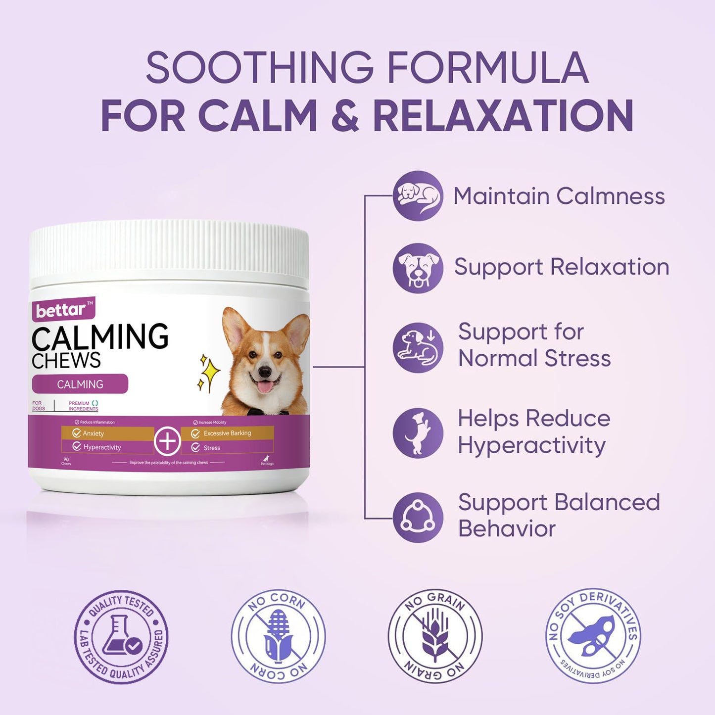 Bettar Calming Chews – Natural Calm & Comfort for Premium Dogs