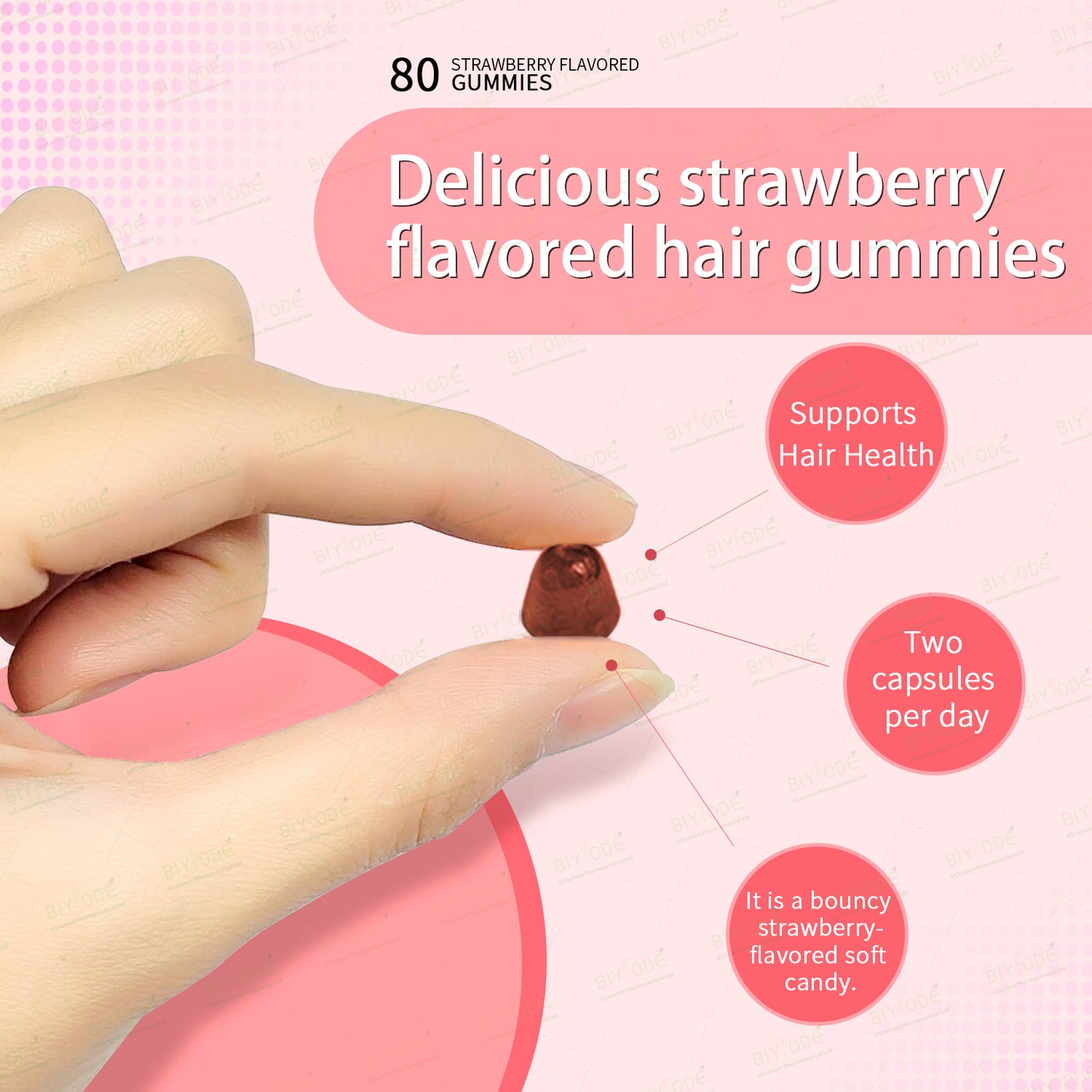 BIYODE Hair Skin Nails Gummies 80 Gomitas Originales