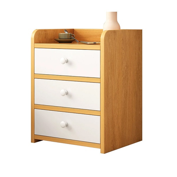 3-Drawer Wooden Bedside Cabinet Bedroom Furniture Storage Nightstand Table