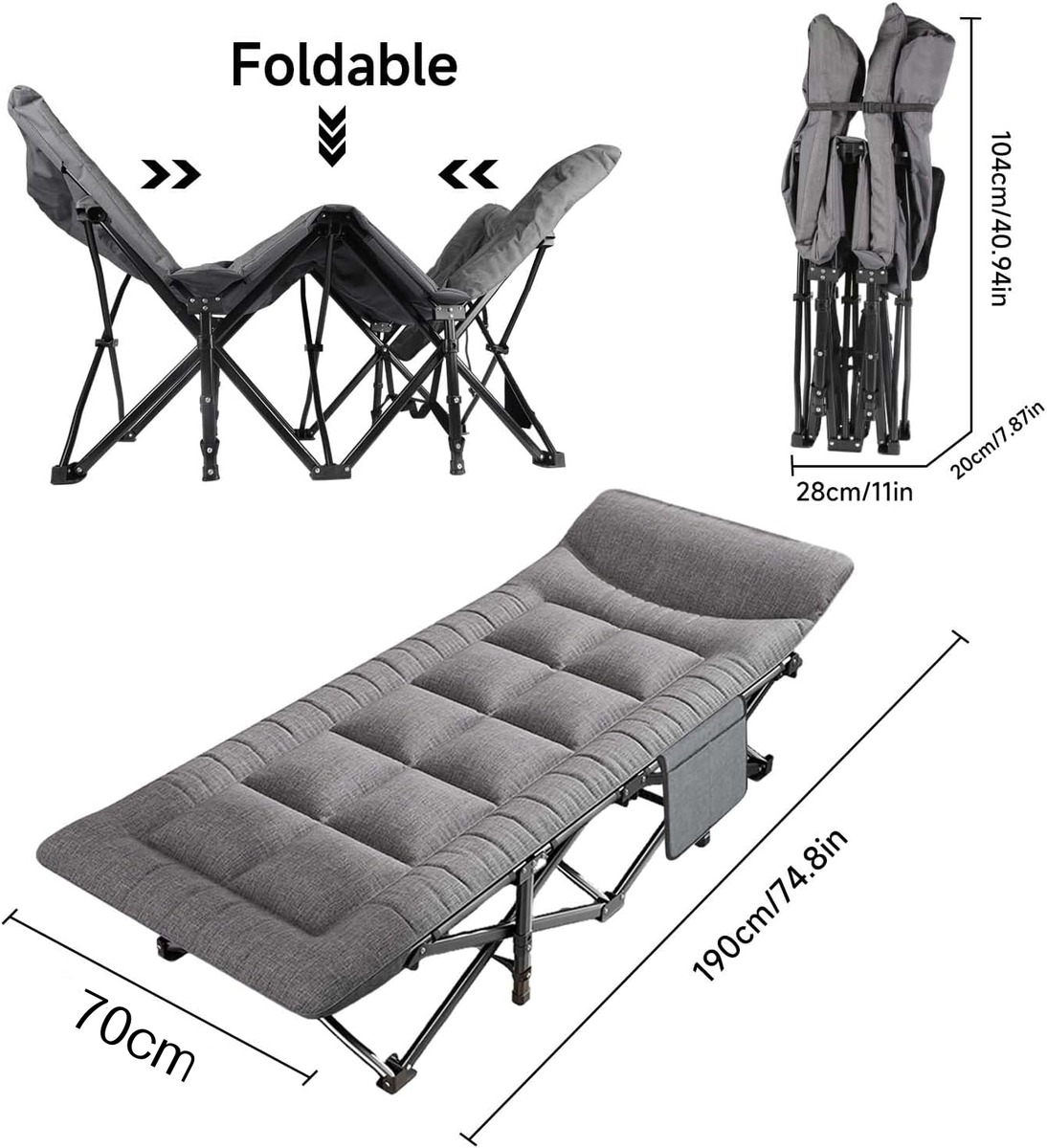 TOXIYA Foldable Camping Bed: Portable Multi-Functional for All Environments