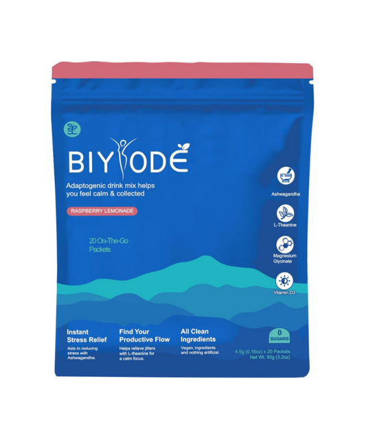 BIYODE vegan Calming Drink Mix, raspberryKsm-66 Ashwagandha, Vitamin D3, wellnesssupplements for Relaxation & metabolism