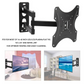 TOXIYA Tilt LCD LED TV Wall Mount Bracket, can tilt up and down 15 degrees, swivel 90 degrees, easy to install allows you to perfectly position the screen according to your application needs