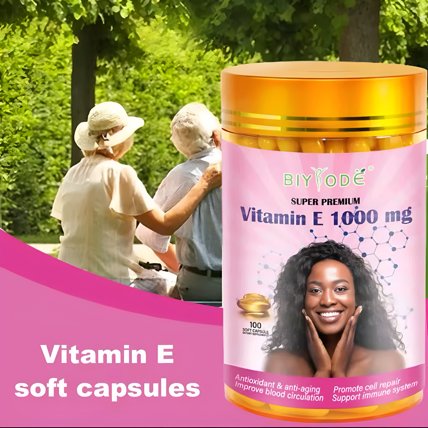 BIYODE Vitamin E (1000mg) | For Skin, Immunity, Eyes, Heart, and Antioxidant Protection
