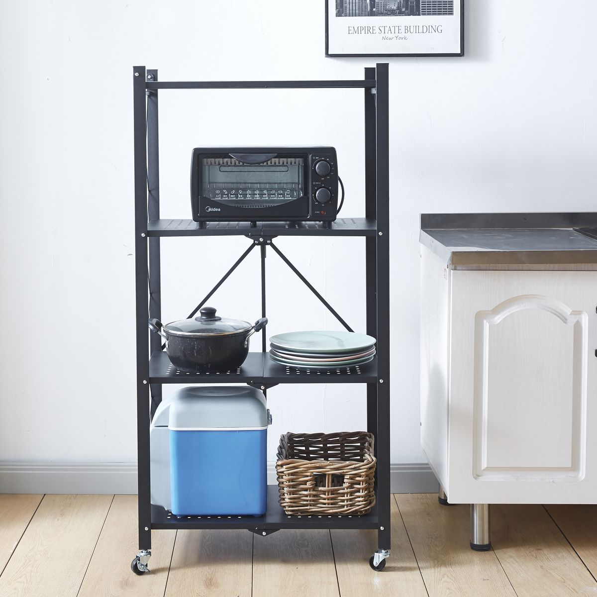 4 Layers Metal Folding Shelves