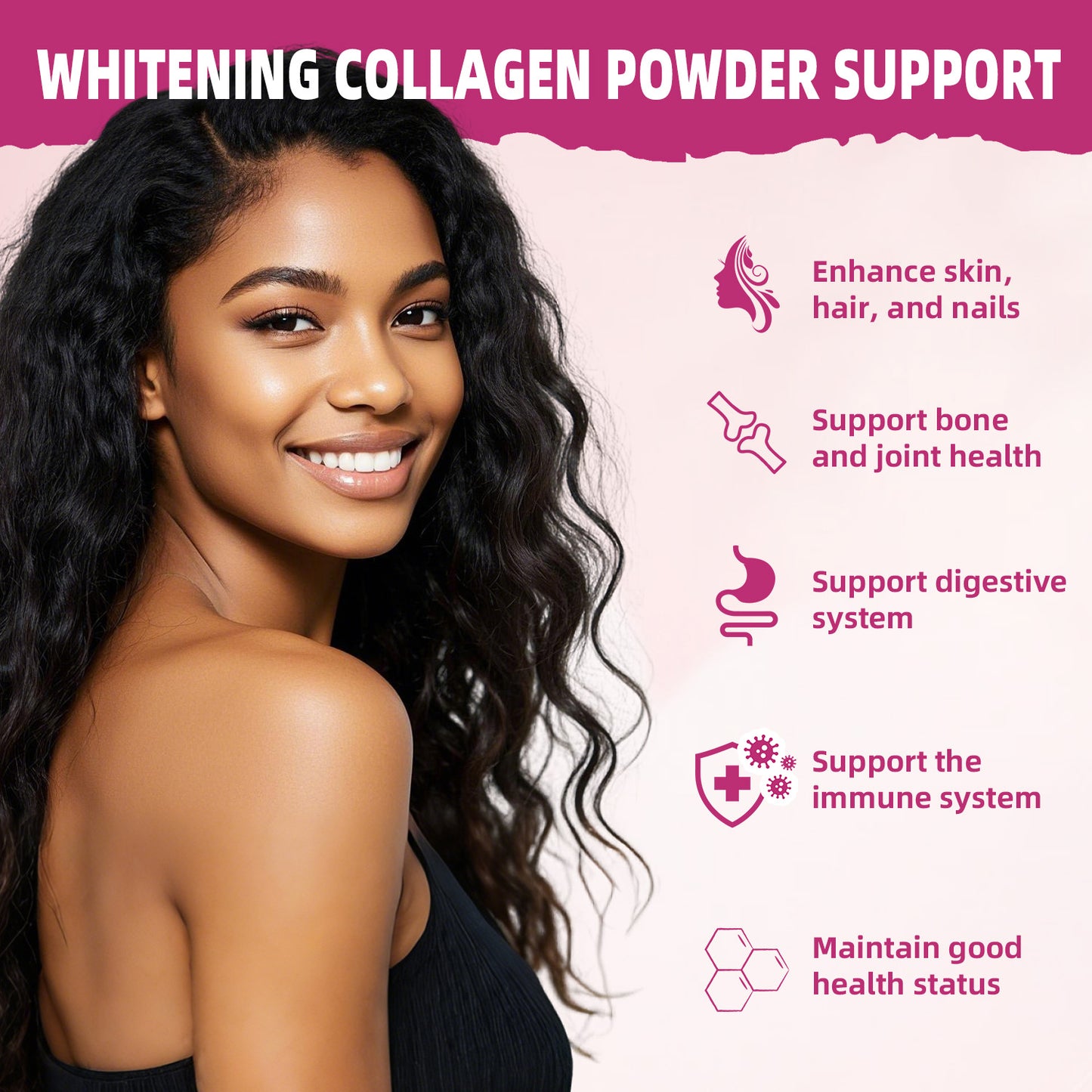 BIYODE 240,000mg Collagen Brightening Powder, Improves Skin, Hair and Nails, Whitens Skin, Glows, Dietary Supplement Net Weight 300g/7.26lbs