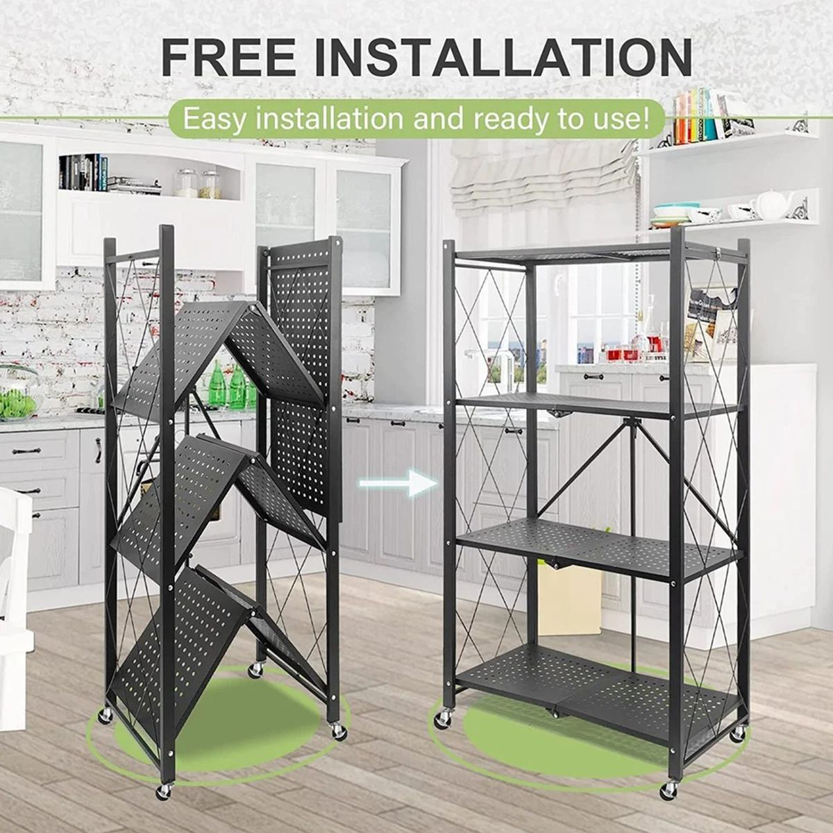 4 Layers Metal Folding Shelves