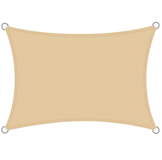 Beige Rectangle Sun Shade Sail for Outdoor Garden 3m x 4m