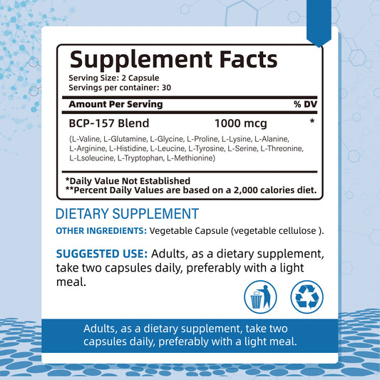 BIYODE Protective Compound 157, High Potency BPC 157, 1000 mcg (60pcs/Bottle)