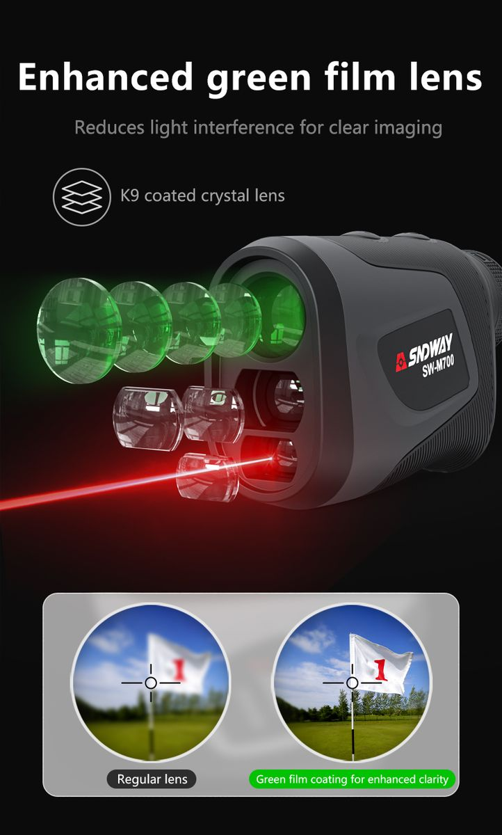 Golf Rage Finder with Slope, 700 Yards Laser Rangefinder 6X Magnification