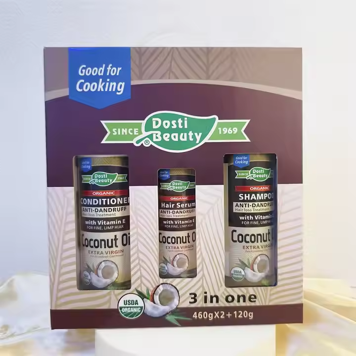 Coconut Hair Care Kit contains natural coconut extract to combat dandruff, damage and split ends